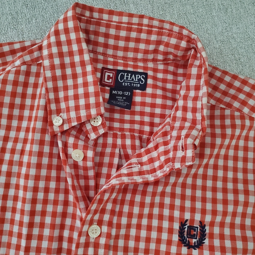Chaps 10-12 Boys button down shirt sleeve shirt